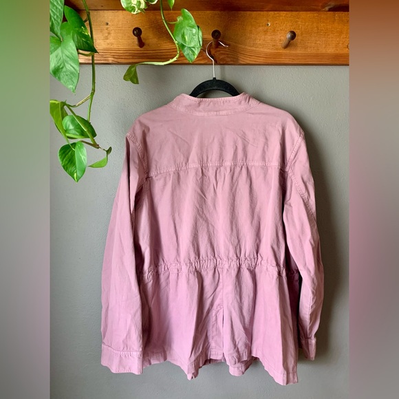 Evri lightweight canvas jacket 3X solid lavender drawstring waist Plus Size - Picture 2 of 5